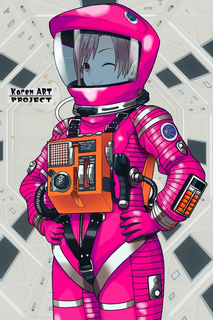 カレンちゃん+2001年宇宙の旅の宇宙服 Karen Original Color【2001年宇宙の旅05】斜め前アングル Karen is wearing Space Suit Karen Original Color【2001: A Space Odyssey05】Diagonal front angle