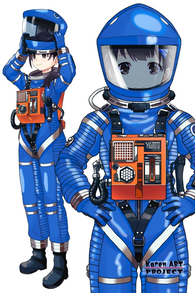 ゆりちゃん+2001年宇宙の旅の宇宙服 Yuri Original Color 【2001年宇宙の旅01】正面アングル Yuri is wearing Space Suit Yuri Original Color 【2001: A Space Odyssey01】Front Angle