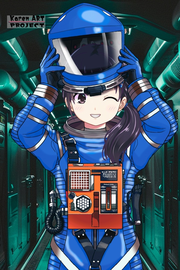 ゆりちゃん+2001年宇宙の旅の宇宙服 Yuri Original Color 【2001年宇宙の旅01】正面アングル Yuri is wearing Space Suit Yuri Original Color 【2001: A Space Odyssey01】Front Angle