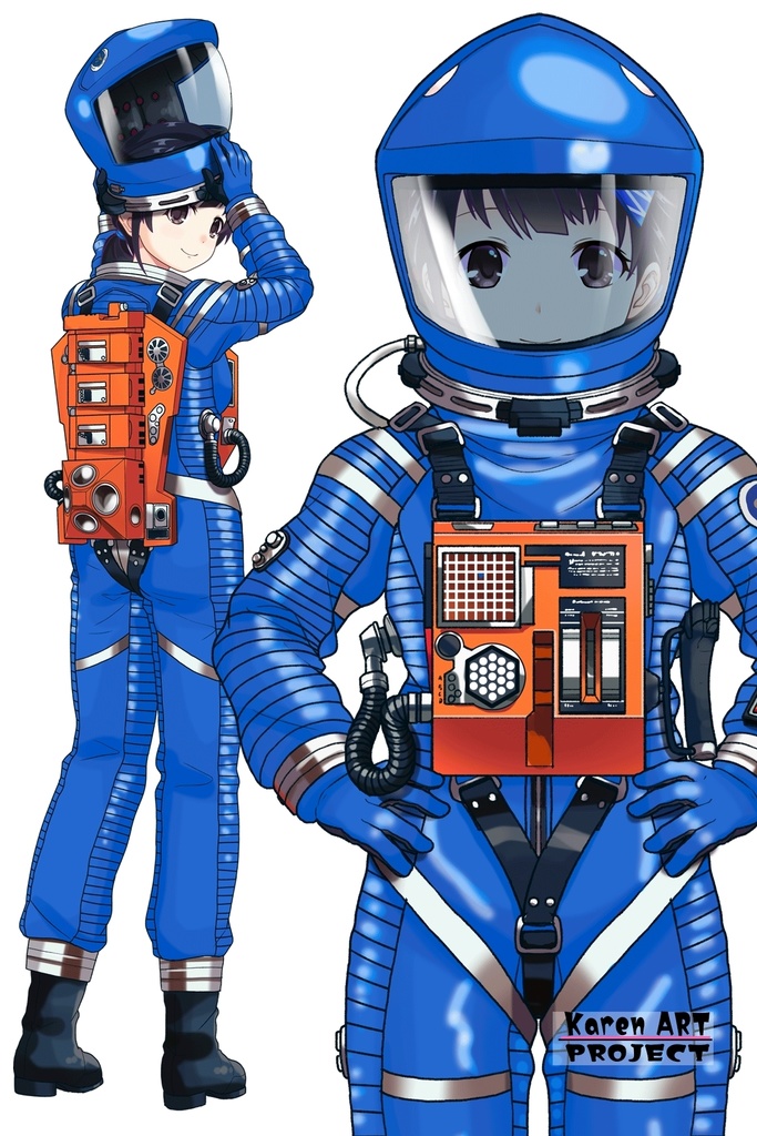 ゆりちゃん+2001年宇宙の旅の宇宙服 Yuri Original Color 【2001年宇宙の旅01】正面アングル Yuri is wearing Space Suit Yuri Original Color 【2001: A Space Odyssey01】Front Angle
