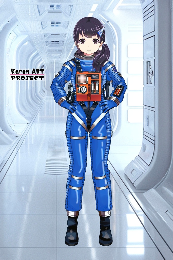 ゆりちゃん+2001年宇宙の旅の宇宙服 Yuri Original Color 【2001年宇宙の旅01】正面アングル Yuri is wearing Space Suit Yuri Original Color 【2001: A Space Odyssey01】Front Angle