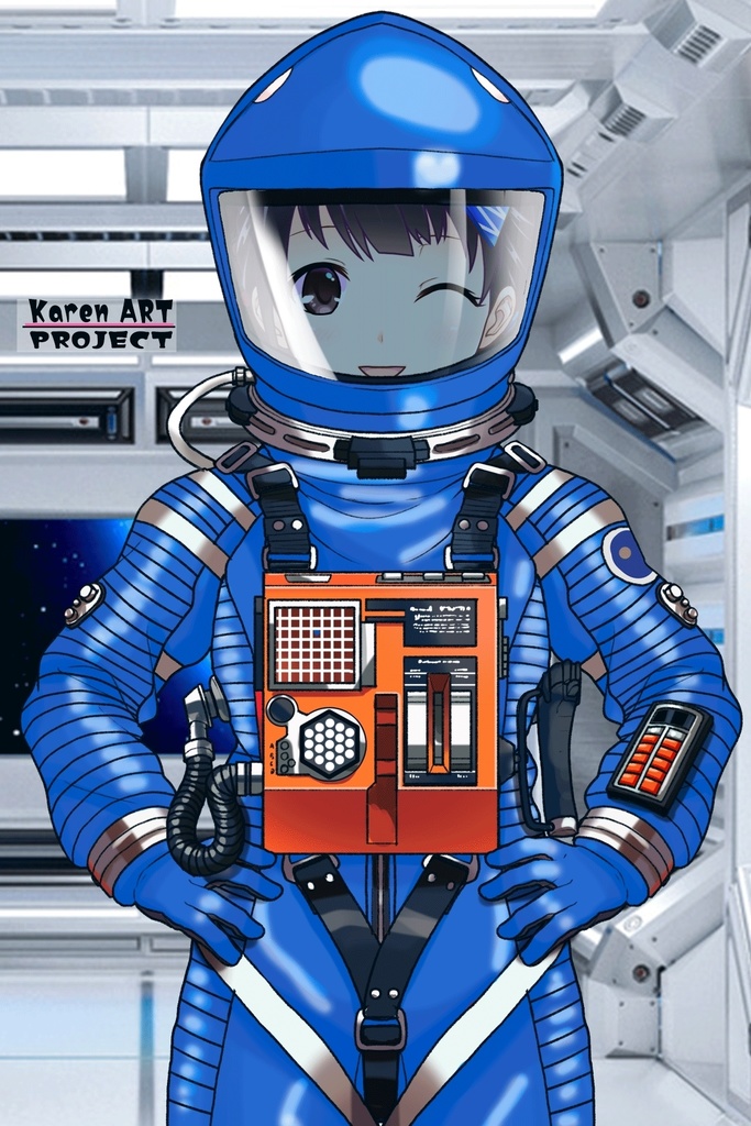 ゆりちゃん+2001年宇宙の旅の宇宙服 Yuri Original Color 【2001年宇宙の旅01】正面アングル Yuri is wearing Space Suit Yuri Original Color 【2001: A Space Odyssey01】Front Angle