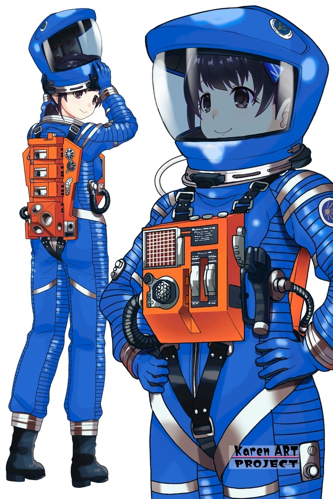ゆりちゃん+2001年宇宙の旅の宇宙服 Yuri Original Color【2001年宇宙の旅02】斜め前アングル Yuri is wearing Space Suit Yuri Original Color【2001: A Space Odyssey02】Diagonal front angle