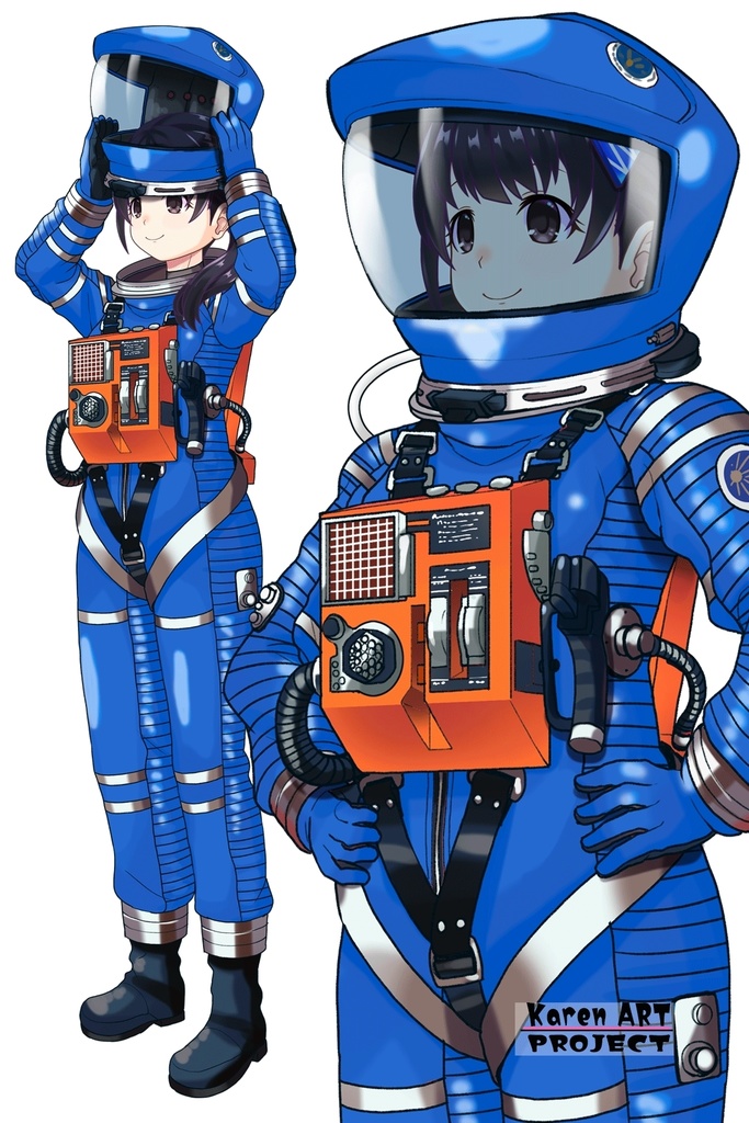 ゆりちゃん+2001年宇宙の旅の宇宙服 Yuri Original Color【2001年宇宙の旅02】斜め前アングル Yuri is wearing Space Suit Yuri Original Color【2001: A Space Odyssey02】Diagonal front angle