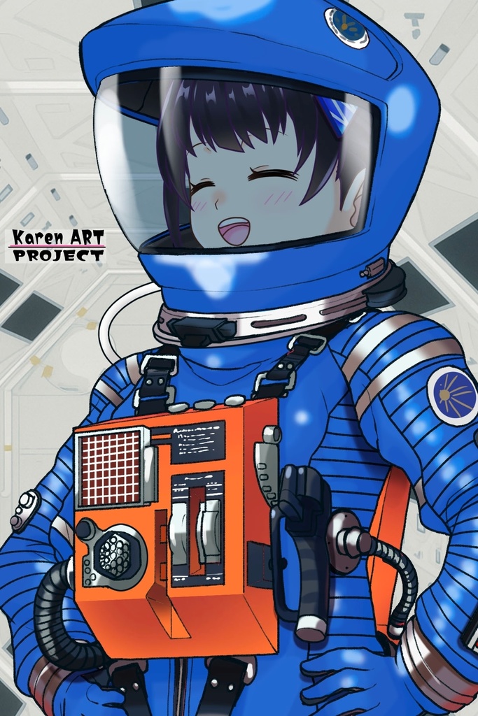 ゆりちゃん+2001年宇宙の旅の宇宙服 Yuri Original Color【2001年宇宙の旅02】斜め前アングル Yuri is wearing Space Suit Yuri Original Color【2001: A Space Odyssey02】Diagonal front angle