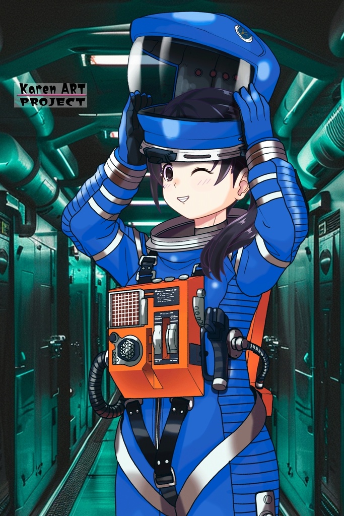 ゆりちゃん+2001年宇宙の旅の宇宙服 Yuri Original Color【2001年宇宙の旅02】斜め前アングル Yuri is wearing Space Suit Yuri Original Color【2001: A Space Odyssey02】Diagonal front angle