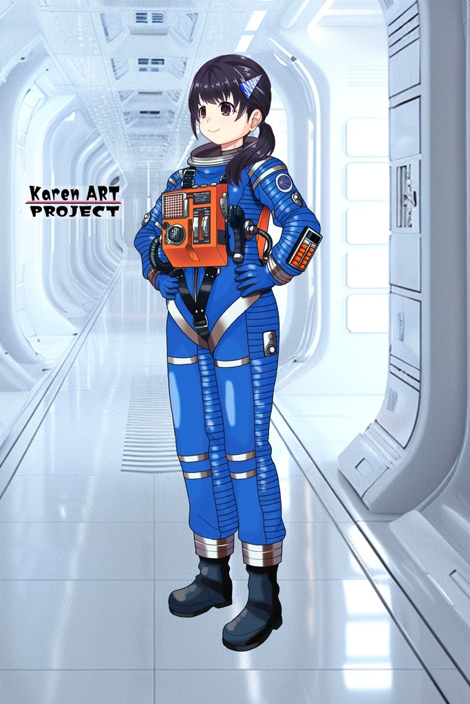 ゆりちゃん+2001年宇宙の旅の宇宙服 Yuri Original Color【2001年宇宙の旅02】斜め前アングル Yuri is wearing Space Suit Yuri Original Color【2001: A Space Odyssey02】Diagonal front angle