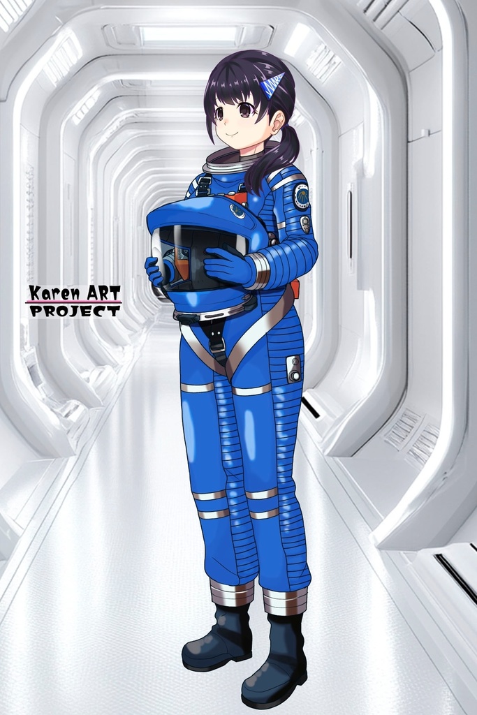 ゆりちゃん+2001年宇宙の旅の宇宙服 Yuri Original Color【2001年宇宙の旅02】斜め前アングル Yuri is wearing Space Suit Yuri Original Color【2001: A Space Odyssey02】Diagonal front angle