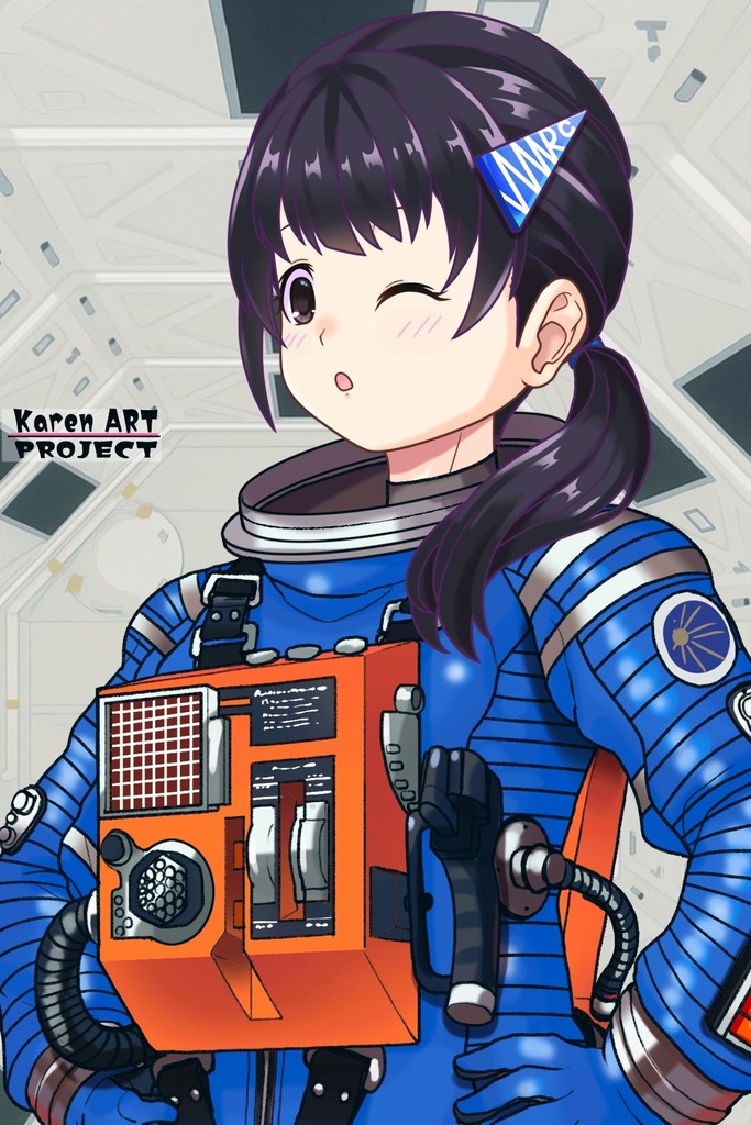 ゆりちゃん+2001年宇宙の旅の宇宙服 Yuri Original Color【2001年宇宙の旅02】斜め前アングル Yuri is wearing Space Suit Yuri Original Color【2001: A Space Odyssey02】Diagonal front angle