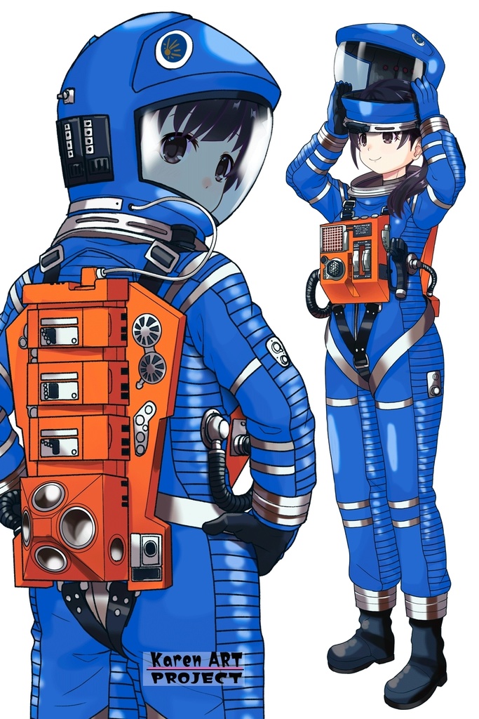 ゆりちゃん+2001年宇宙の旅の宇宙服 Yuri Original Color【2001年宇宙の旅03】背面アングル Yuri is wearing Space Suit Yuri Original Color【2001: A Space Odyssey03】Back Angle