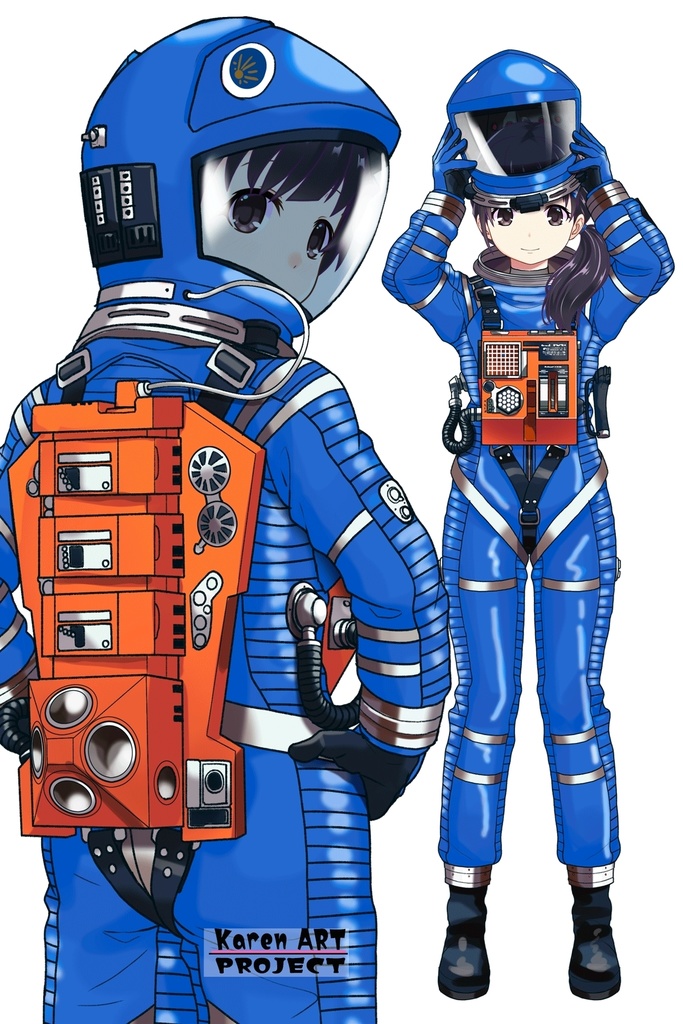 ゆりちゃん+2001年宇宙の旅の宇宙服 Yuri Original Color【2001年宇宙の旅03】背面アングル Yuri is wearing Space Suit Yuri Original Color【2001: A Space Odyssey03】Back Angle