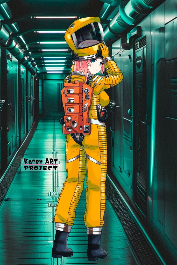 亜美ちゃん+2001年宇宙の旅の宇宙服 Ami Original Color【2001年宇宙の旅03】背面アングル Ami is wearing Space Suit Ami Original Color【2001: A Space Odyssey03】Back Angle