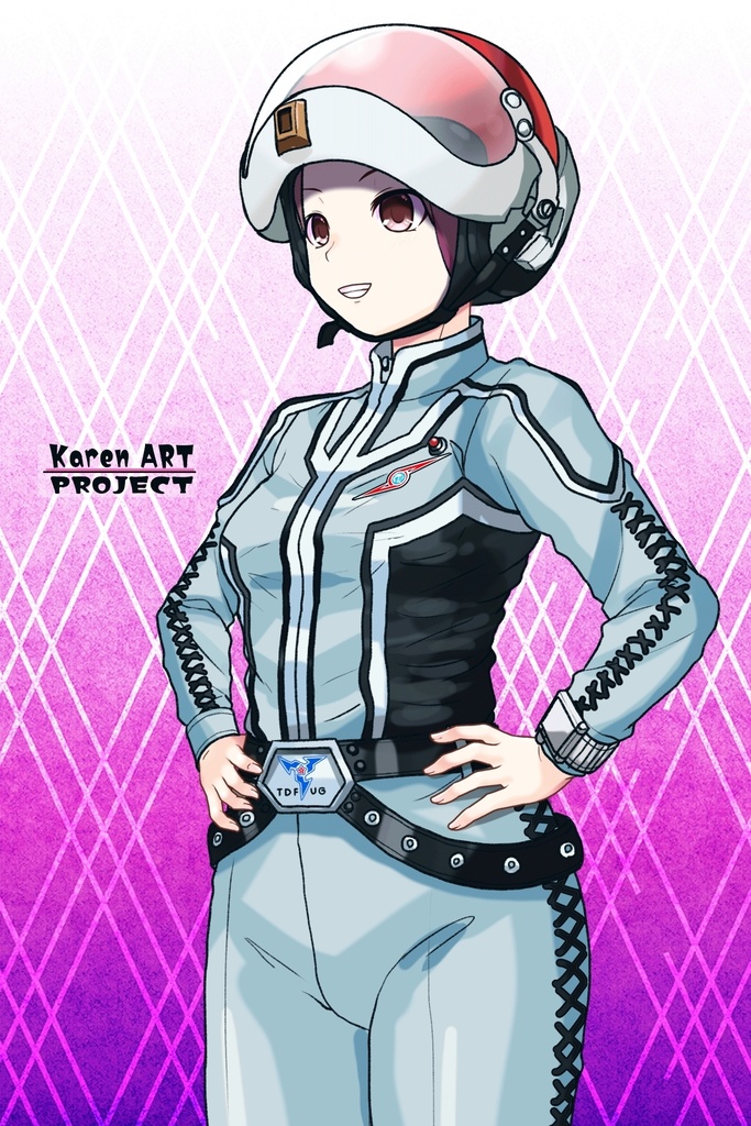 カレンちゃん+友里アンヌのウルトラ警備隊制服【ウルトラセブン02】斜め前アングル Karen is wearing Anne Yuri's Uniform【Ultraseven02】Diagonal front angle