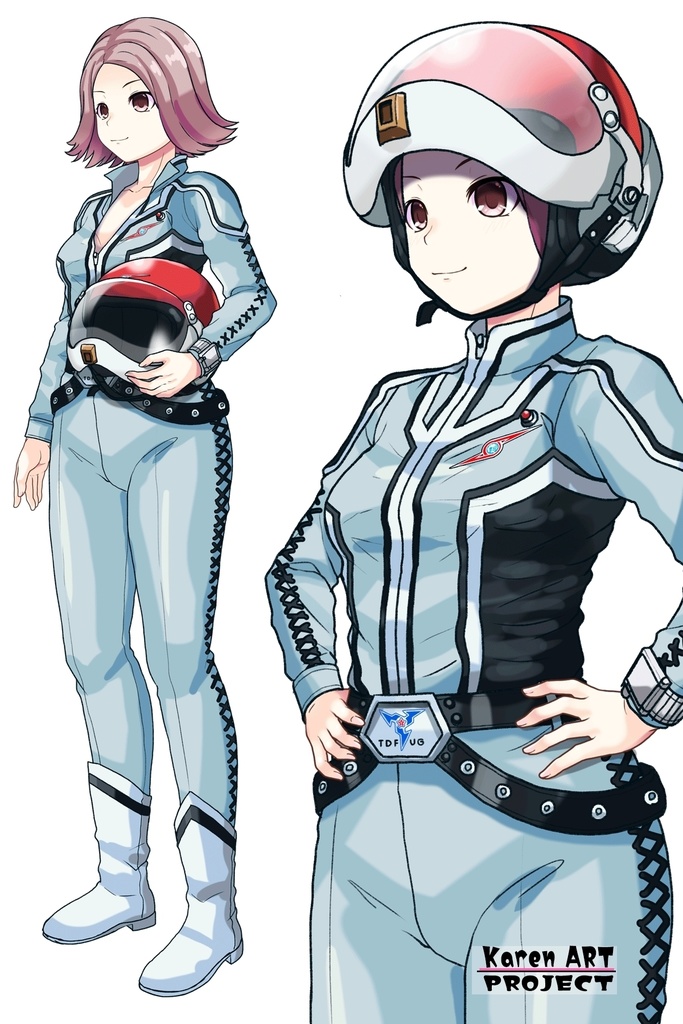 カレンちゃん+友里アンヌのウルトラ警備隊制服【ウルトラセブン02】斜め前アングル Karen is wearing Anne Yuri's Uniform【Ultraseven02】Diagonal front angle