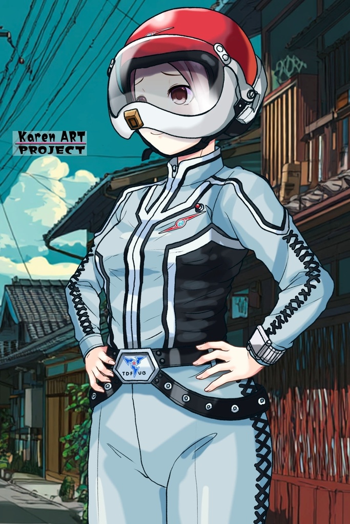 カレンちゃん+友里アンヌのウルトラ警備隊制服【ウルトラセブン02】斜め前アングル Karen is wearing Anne Yuri's Uniform【Ultraseven02】Diagonal front angle