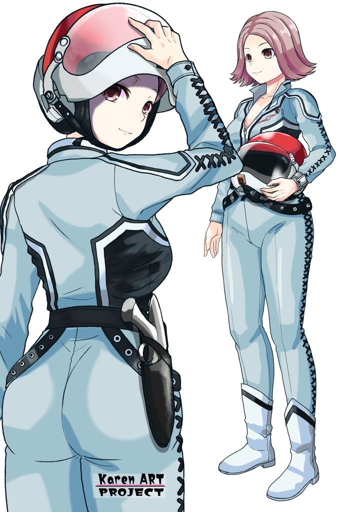 カレンちゃん+友里アンヌのウルトラ警備隊制服【ウルトラセブン03】背面アングル Karen is wearing Anne Yuri's Uniform【Ultraseven03】Back Angle