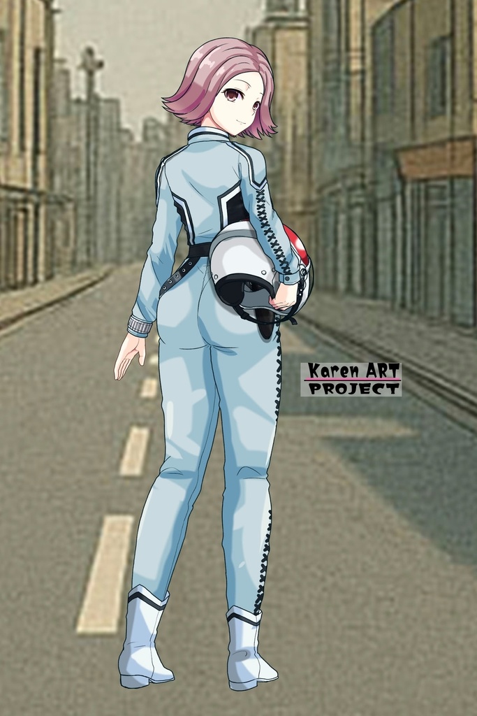 カレンちゃん+友里アンヌのウルトラ警備隊制服【ウルトラセブン03】背面アングル Karen is wearing Anne Yuri's Uniform【Ultraseven03】Back Angle