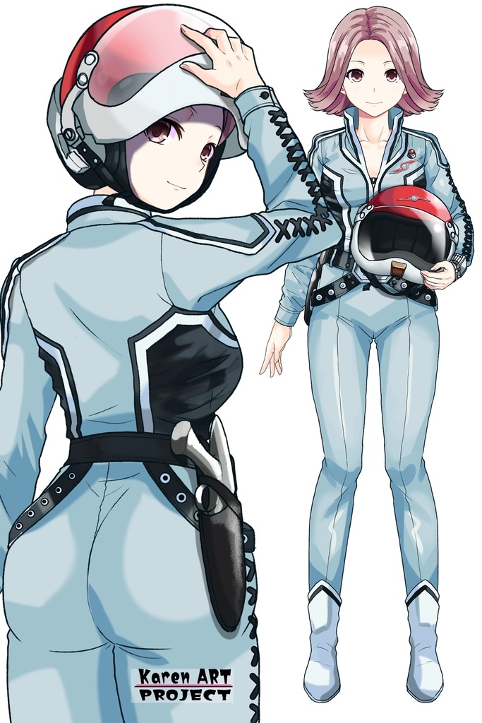 カレンちゃん+友里アンヌのウルトラ警備隊制服【ウルトラセブン03】背面アングル Karen is wearing Anne Yuri's Uniform【Ultraseven03】Back Angle