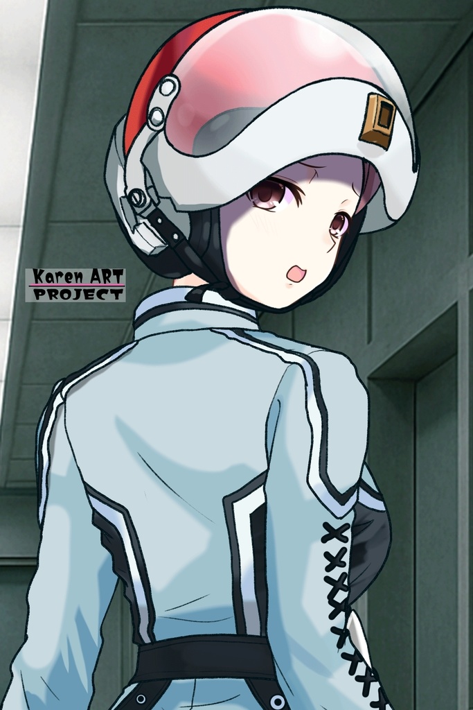 カレンちゃん+友里アンヌのウルトラ警備隊制服【ウルトラセブン03】背面アングル Karen is wearing Anne Yuri's Uniform【Ultraseven03】Back Angle