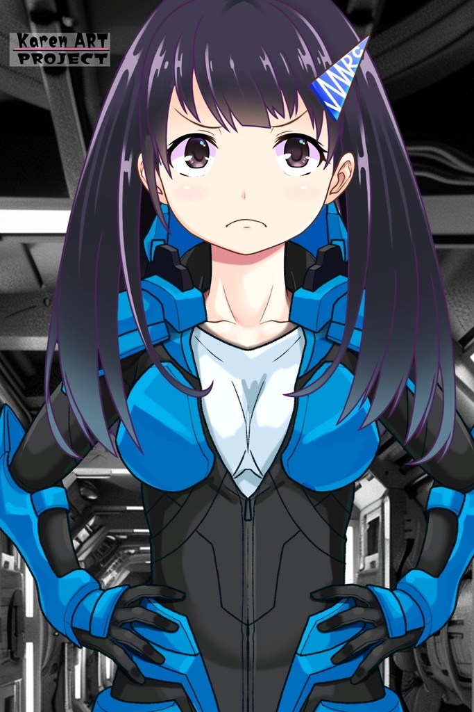 ゆりちゃん+流木野サキのパイロットスーツ(Yuri Original Color)【革命機ヴァルヴレイブ01】正面アングル Yuri is wearing Saki Rukino's Pilot Suit(Yuri Original Color)【Revolutionary Machine Valvrave01】Front Angle