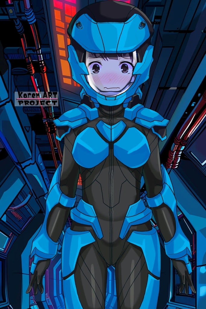 ゆりちゃん+流木野サキのパイロットスーツ(Yuri Original Color)【革命機ヴァルヴレイブ01】正面アングル Yuri is wearing Saki Rukino's Pilot Suit(Yuri Original Color)【Revolutionary Machine Valvrave01】Front Angle