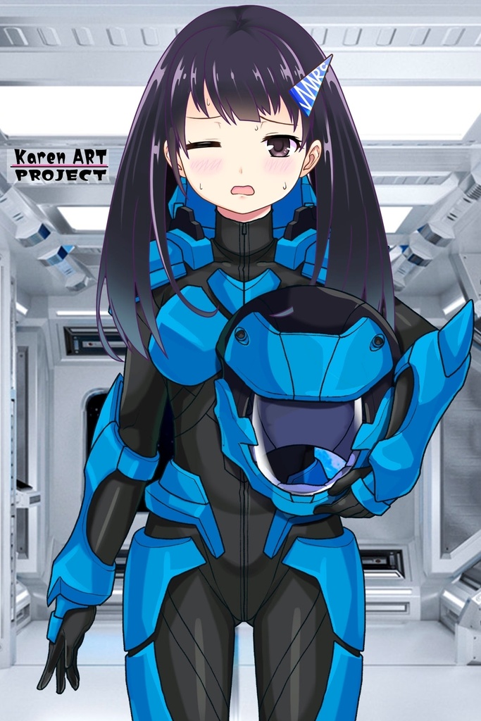 ゆりちゃん+流木野サキのパイロットスーツ(Yuri Original Color)【革命機ヴァルヴレイブ01】正面アングル Yuri is wearing Saki Rukino's Pilot Suit(Yuri Original Color)【Revolutionary Machine Valvrave01】Front Angle