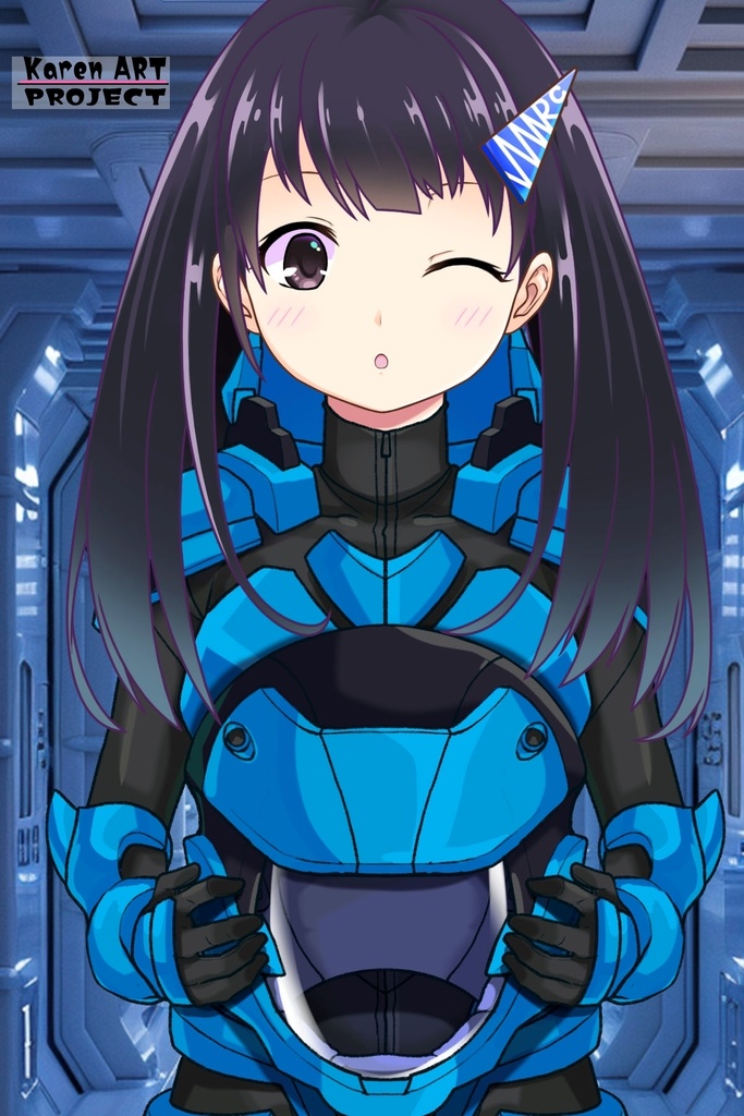 ゆりちゃん+流木野サキのパイロットスーツ(Yuri Original Color)【革命機ヴァルヴレイブ01】正面アングル Yuri is wearing Saki Rukino's Pilot Suit(Yuri Original Color)【Revolutionary Machine Valvrave01】Front Angle