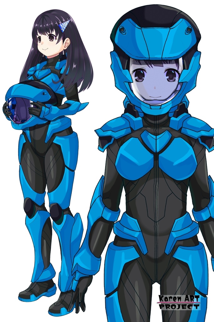 ゆりちゃん+流木野サキのパイロットスーツ(Yuri Original Color)【革命機ヴァルヴレイブ01】正面アングル Yuri is wearing Saki Rukino's Pilot Suit(Yuri Original Color)【Revolutionary Machine Valvrave01】Front Angle