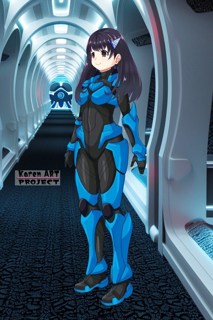 ゆりちゃん+流木野サキのパイロットスーツ(Yuri Original Color)【革命機ヴァルヴレイブ02】斜め前アングル Yuri is wearing Saki Rukino's Pilot Suit(Yuri Original Color)【Revolutionary Machine Valvrave02】Diagonal front angle