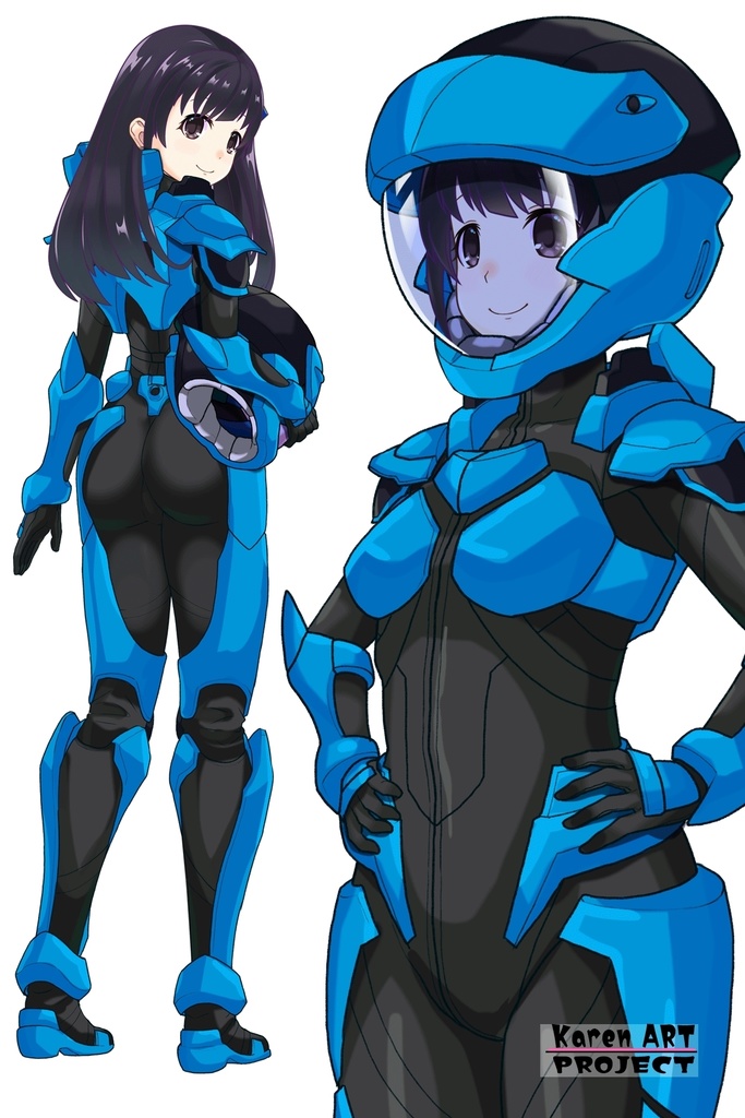 ゆりちゃん+流木野サキのパイロットスーツ(Yuri Original Color)【革命機ヴァルヴレイブ02】斜め前アングル Yuri is wearing Saki Rukino's Pilot Suit(Yuri Original Color)【Revolutionary Machine Valvrave02】Diagonal front angle