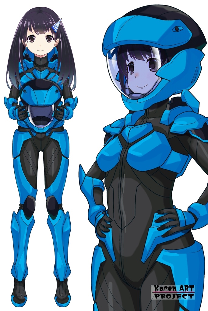 ゆりちゃん+流木野サキのパイロットスーツ(Yuri Original Color)【革命機ヴァルヴレイブ02】斜め前アングル Yuri is wearing Saki Rukino's Pilot Suit(Yuri Original Color)【Revolutionary Machine Valvrave02】Diagonal front angle