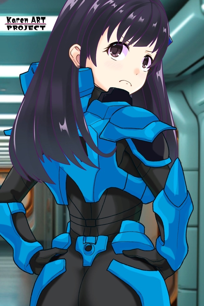 ゆりちゃん+流木野サキのパイロットスーツ(Yuri Original Color)【革命機ヴァルヴレイブ03】背面アングル Yuri is wearing Saki Rukino's Pilot Suit(Yuri Original Color)【Revolutionary Machine Valvrave03】Back Angle