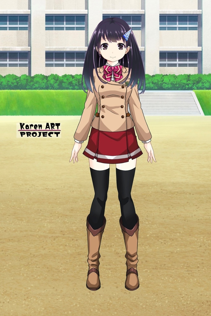 ゆりちゃん+流木野サキの制服(Yuri Original)【革命機ヴァルヴレイブ04】 Yuri is wearing Saki Rukino's School Uniform(Yuri Original)【Revolutionary Machine Valvrave04】