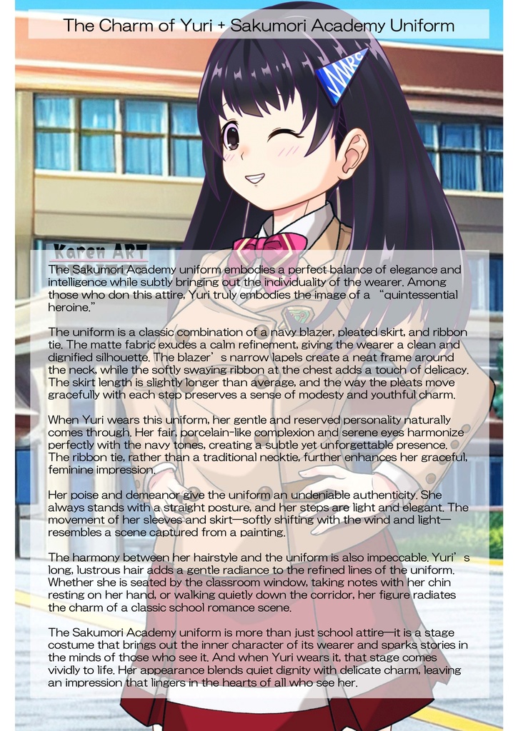 ゆりちゃん+流木野サキの制服(Yuri Original)【革命機ヴァルヴレイブ04】 Yuri is wearing Saki Rukino's School Uniform(Yuri Original)【Revolutionary Machine Valvrave04】