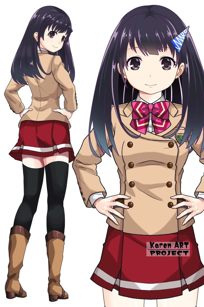 ゆりちゃん+流木野サキの制服(Yuri Original)【革命機ヴァルヴレイブ04】 Yuri is wearing Saki Rukino's School Uniform(Yuri Original)【Revolutionary Machine Valvrave04】