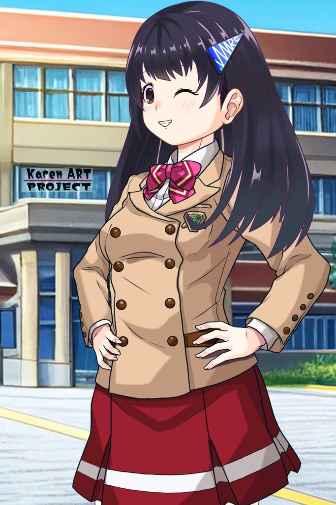 ゆりちゃん+流木野サキの制服(Yuri Original)【革命機ヴァルヴレイブ04】 Yuri is wearing Saki Rukino's School Uniform(Yuri Original)【Revolutionary Machine Valvrave04】