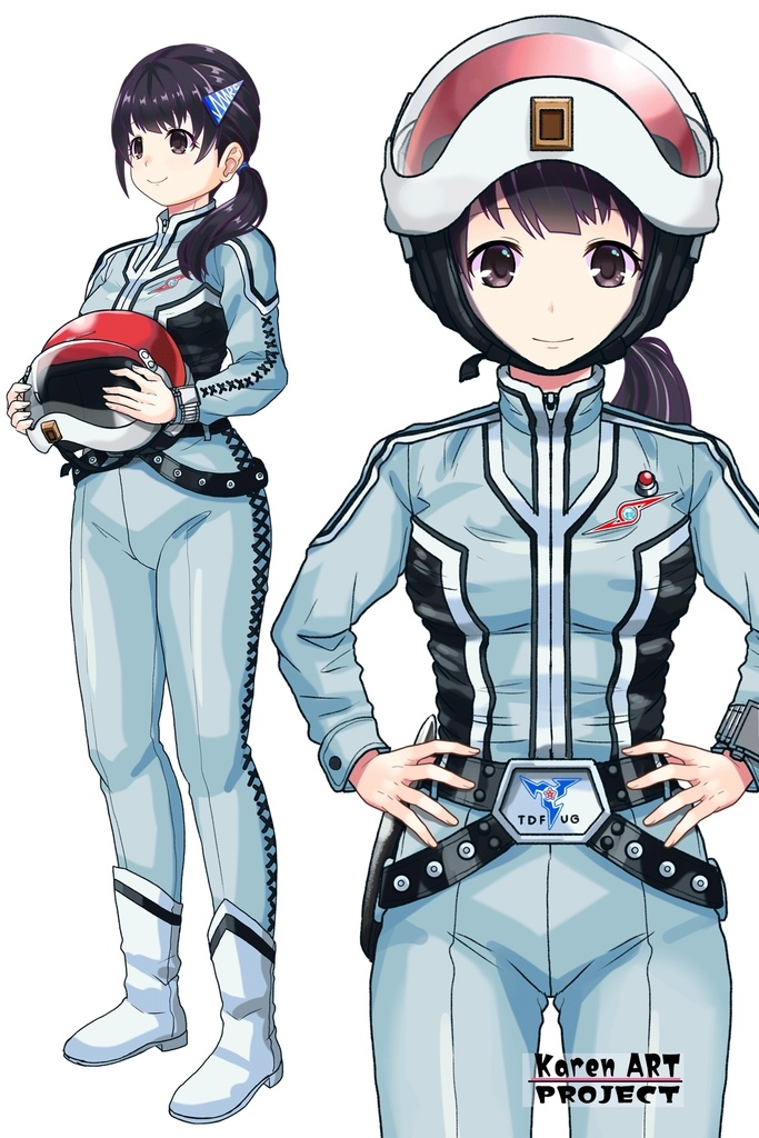 ゆりちゃん+友里アンヌのウルトラ警備隊制服 【ウルトラセブン01】正面アングル Yuri is wearing Anne Yuri's Uniform【Ultraseven01】Front Angle