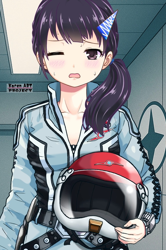 ゆりちゃん+友里アンヌのウルトラ警備隊制服 【ウルトラセブン01】正面アングル Yuri is wearing Anne Yuri's Uniform【Ultraseven01】Front Angle