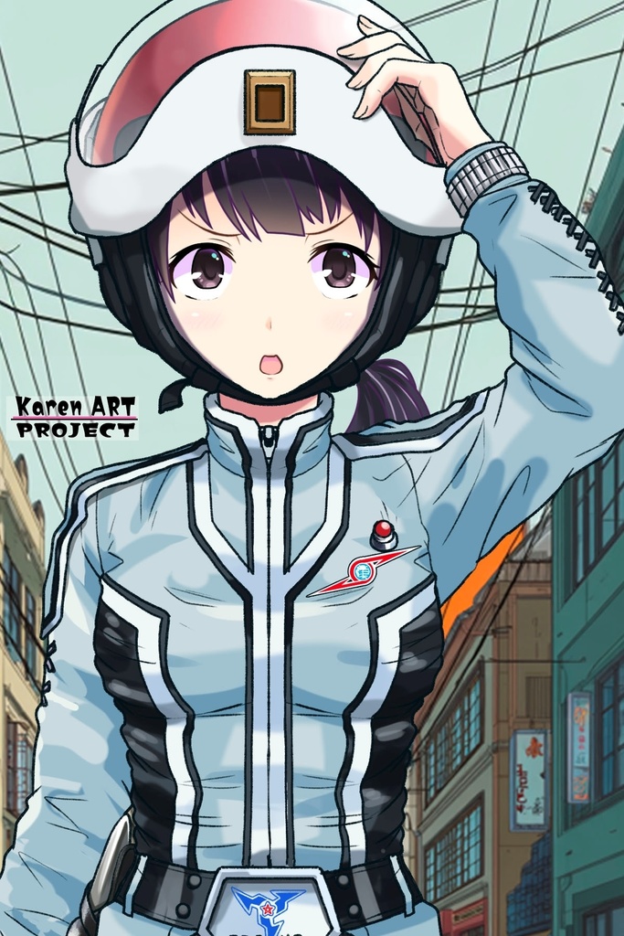 ゆりちゃん+友里アンヌのウルトラ警備隊制服 【ウルトラセブン01】正面アングル Yuri is wearing Anne Yuri's Uniform【Ultraseven01】Front Angle