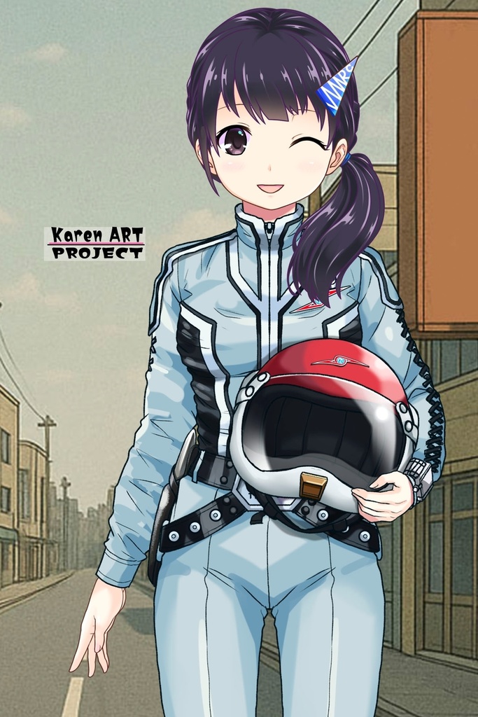 ゆりちゃん+友里アンヌのウルトラ警備隊制服 【ウルトラセブン01】正面アングル Yuri is wearing Anne Yuri's Uniform【Ultraseven01】Front Angle