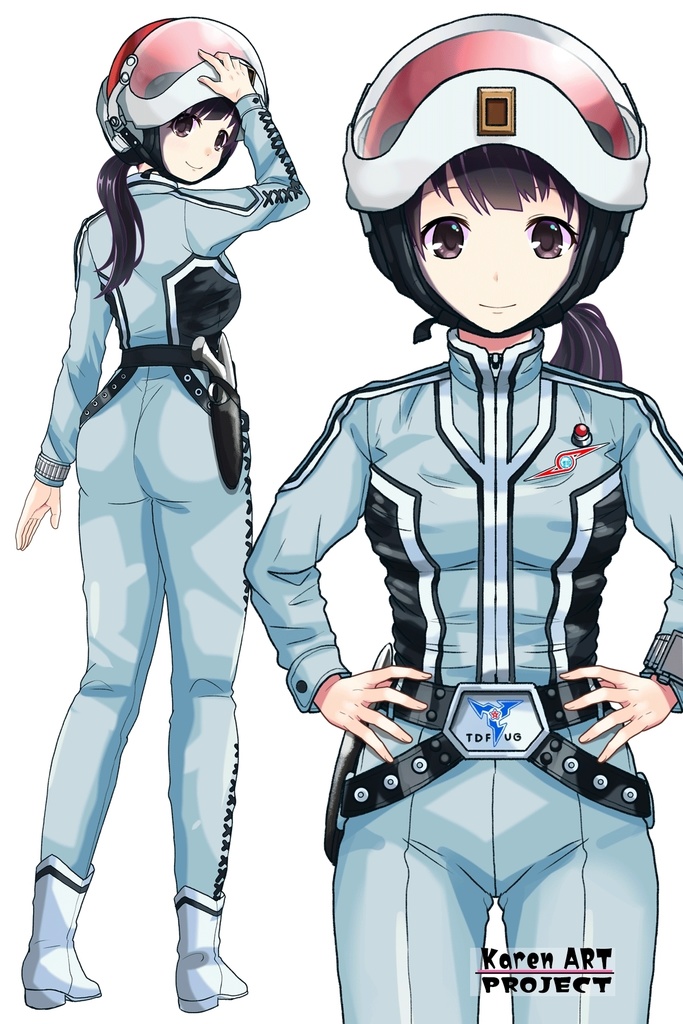 ゆりちゃん+友里アンヌのウルトラ警備隊制服 【ウルトラセブン01】正面アングル Yuri is wearing Anne Yuri's Uniform【Ultraseven01】Front Angle