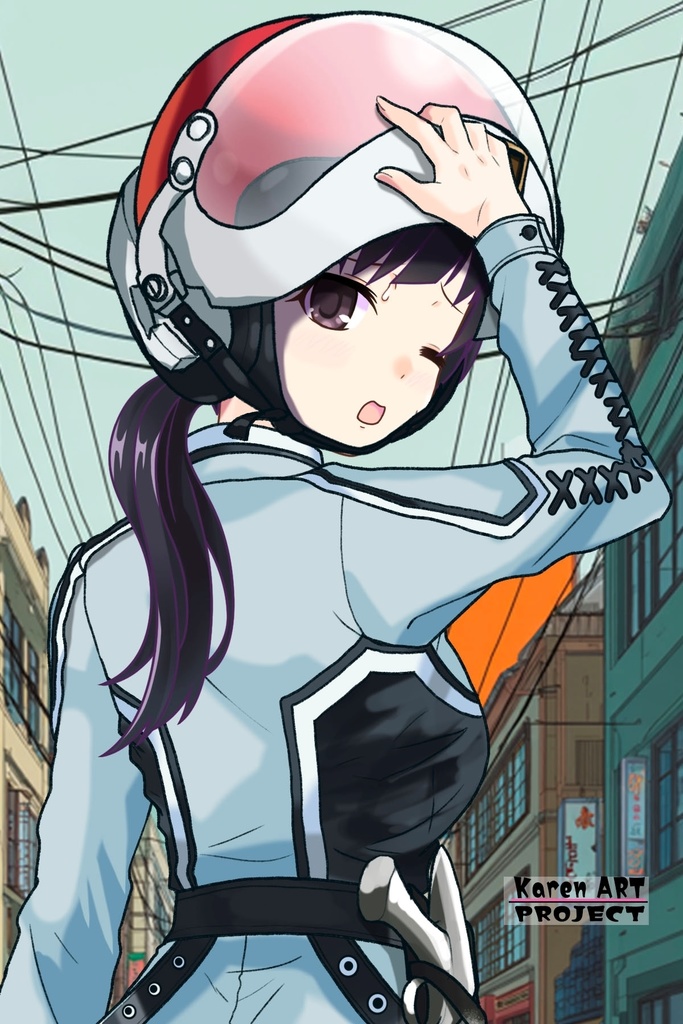 ゆりちゃん+友里アンヌのウルトラ警備隊制服【ウルトラセブン03】背面アングル Yuri is wearing Anne Yuri's Uniform【Ultraseven03】Back Angle