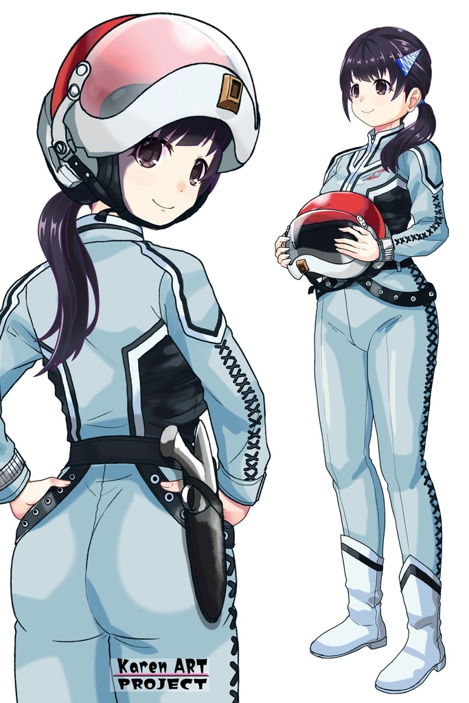 ゆりちゃん+友里アンヌのウルトラ警備隊制服【ウルトラセブン03】背面アングル Yuri is wearing Anne Yuri's Uniform【Ultraseven03】Back Angle