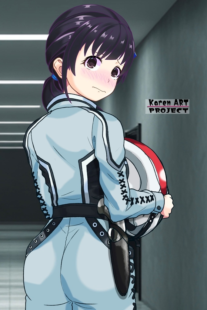 ゆりちゃん+友里アンヌのウルトラ警備隊制服【ウルトラセブン03】背面アングル Yuri is wearing Anne Yuri's Uniform【Ultraseven03】Back Angle