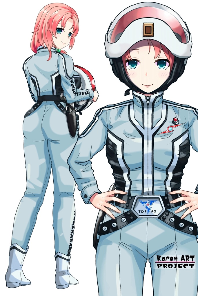 亜美ちゃん+友里アンヌのウルトラ警備隊制服 【ウルトラセブン01】正面アングル Ami is wearing Anne Yuri's Uniform【Ultraseven01】Front Angle