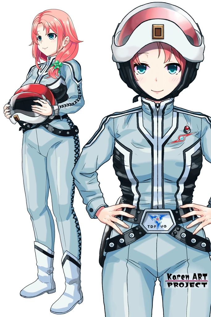 亜美ちゃん+友里アンヌのウルトラ警備隊制服 【ウルトラセブン01】正面アングル Ami is wearing Anne Yuri's Uniform【Ultraseven01】Front Angle