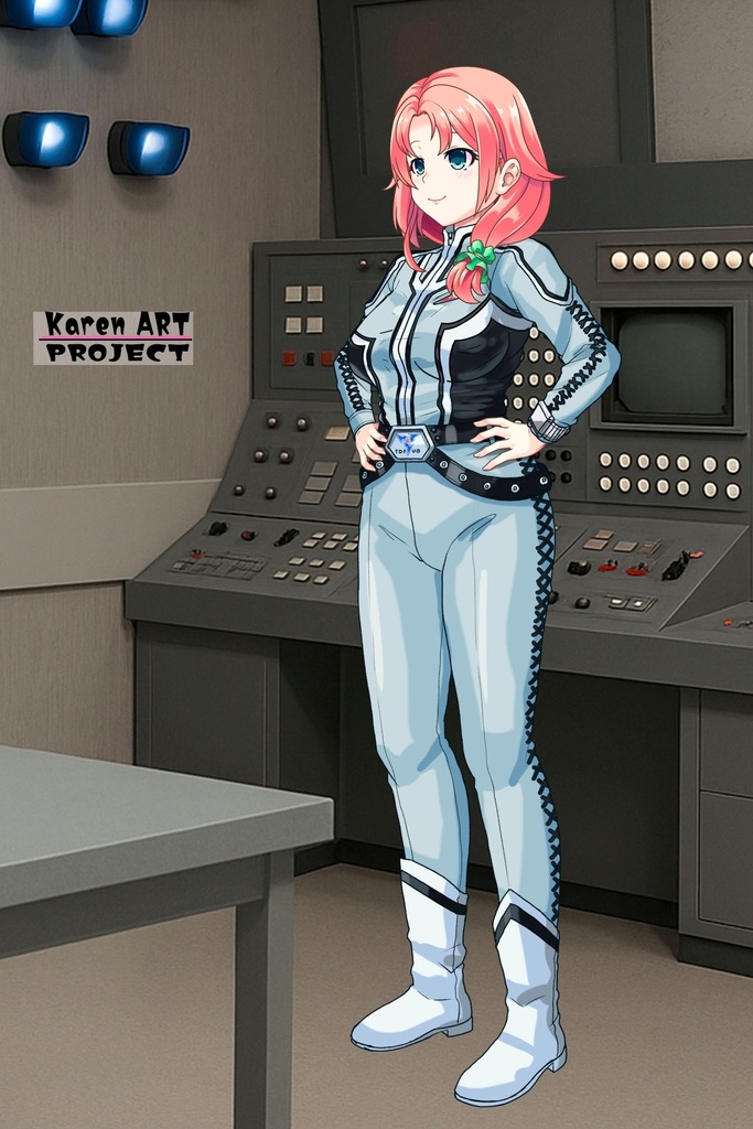 亜美ちゃん+友里アンヌのウルトラ警備隊制服【ウルトラセブン02】斜め前アングル Ami is wearing Anne Yuri's Uniform【Ultraseven02】Diagonal front angle