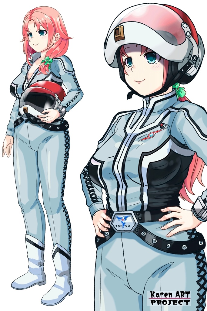 亜美ちゃん+友里アンヌのウルトラ警備隊制服【ウルトラセブン02】斜め前アングル Ami is wearing Anne Yuri's Uniform【Ultraseven02】Diagonal front angle