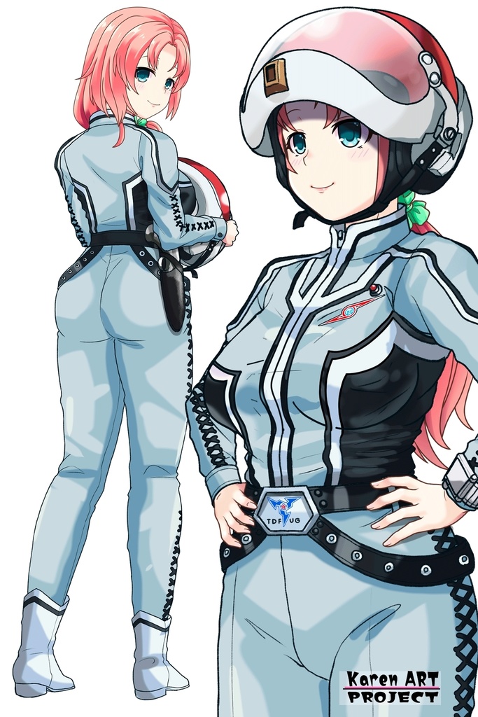 亜美ちゃん+友里アンヌのウルトラ警備隊制服【ウルトラセブン02】斜め前アングル Ami is wearing Anne Yuri's Uniform【Ultraseven02】Diagonal front angle
