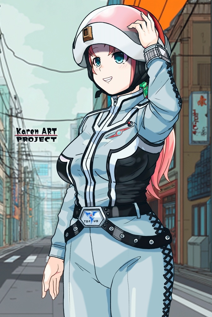 亜美ちゃん+友里アンヌのウルトラ警備隊制服【ウルトラセブン02】斜め前アングル Ami is wearing Anne Yuri's Uniform【Ultraseven02】Diagonal front angle